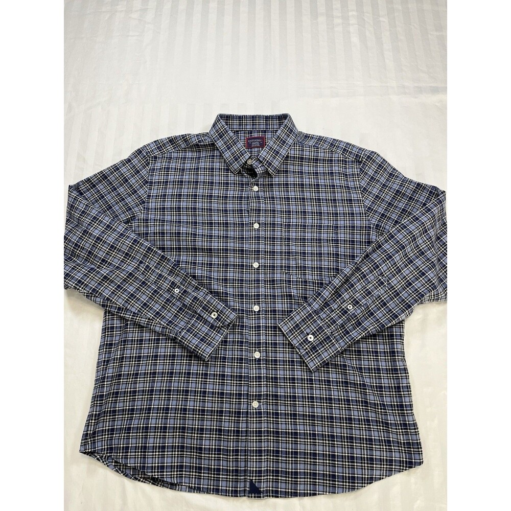 UNTUCKit Shirt Men's Blue Size XL Plaid Button Down Wrinkle Free Flannel